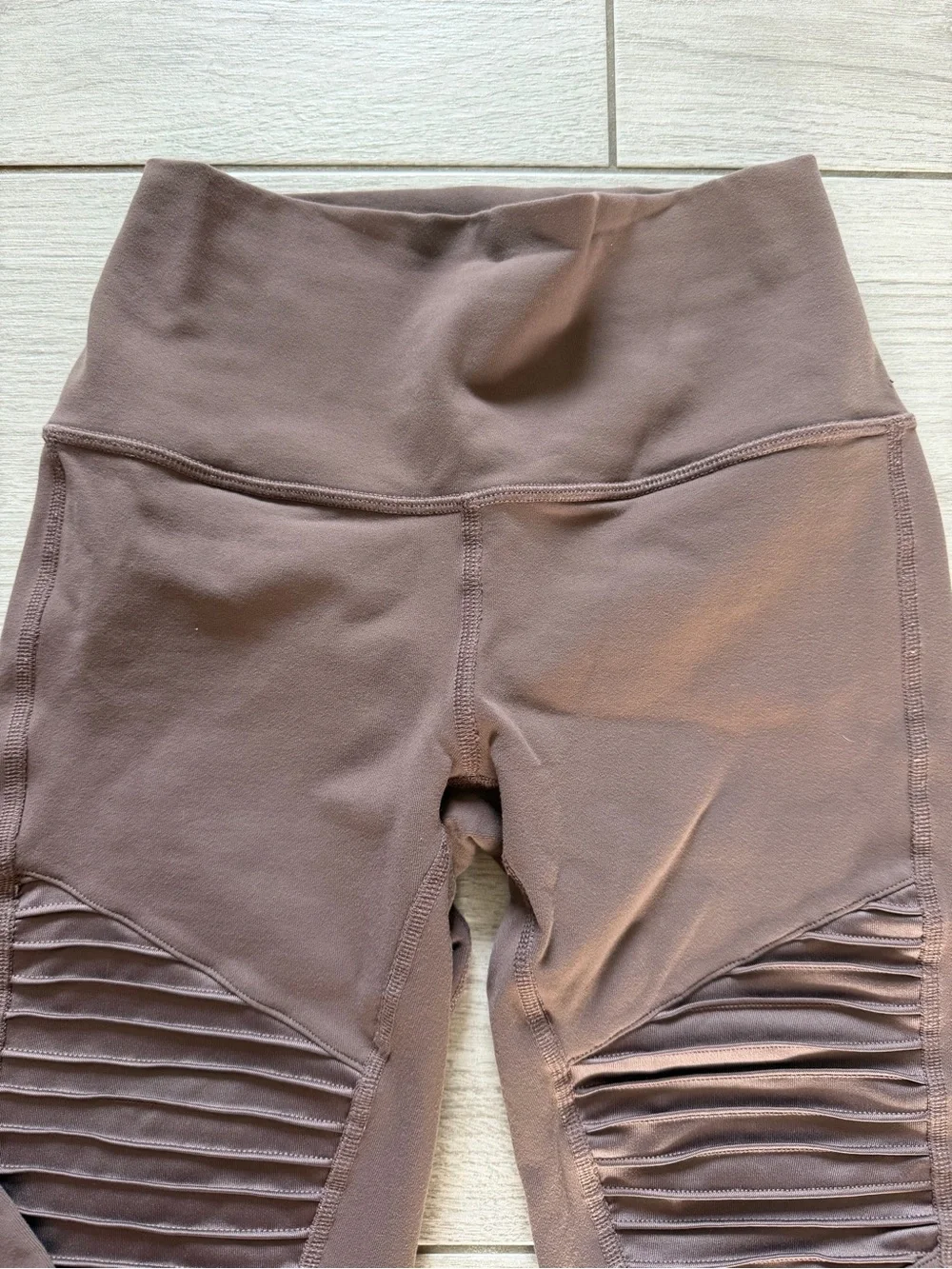 ALO Yoga Brown Moto-Panel Leggings